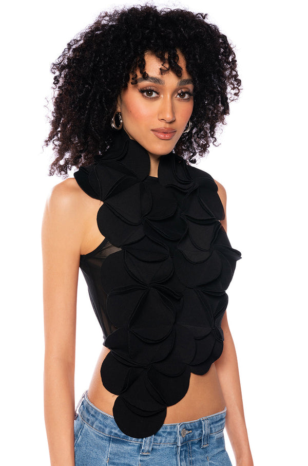 GIGI APPLIQUE SLEEVELESS BLOUSE