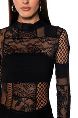 GINA MESH PATCHWORK MINI DRESS