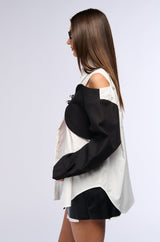 GIRLBOSS POPLIN BUTTON UP TOP