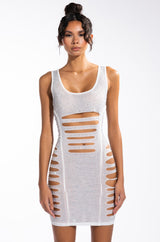 GIRLS JUST WANT TO HAVE FUN MINI RHINESTONE DRESS
