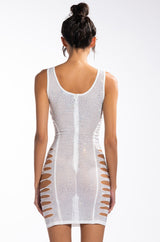 GIRLS JUST WANT TO HAVE FUN MINI RHINESTONE DRESS