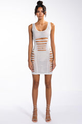 GIRLS JUST WANT TO HAVE FUN MINI RHINESTONE DRESS