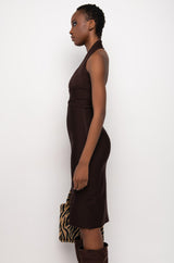 GIVE ME TIME HALTER TOP BANDAGE MIDI DRESS