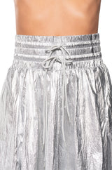 GIVE YOU THE WORLD HIGH WAIST METALLIC MAXI SKIRT