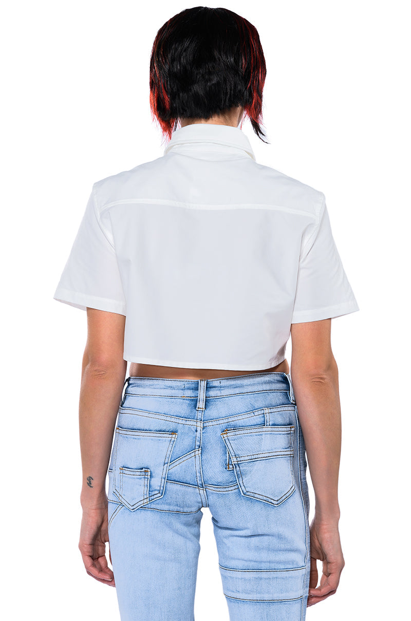 GIVING ATTITUDE PRINTED POPLIN BUTTON DOWN