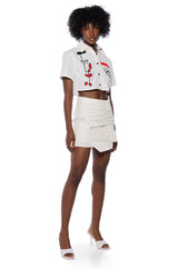 GIVING ATTITUDE PRINTED POPLIN BUTTON DOWN