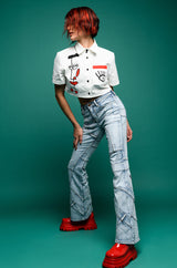 GIVING ATTITUDE PRINTED POPLIN BUTTON DOWN
