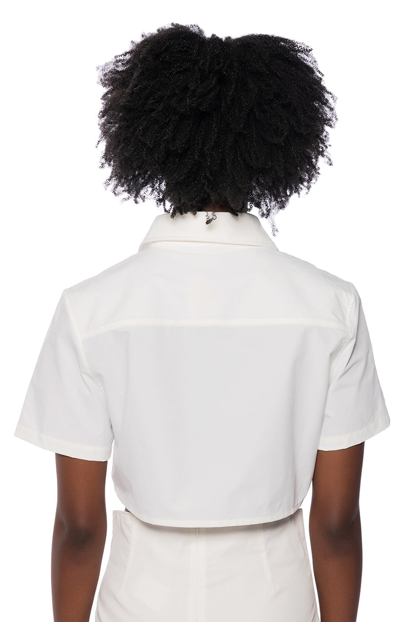 GIVING ATTITUDE PRINTED POPLIN BUTTON DOWN