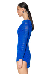 GIVING BAWDY RUCHED MINI DRESS
