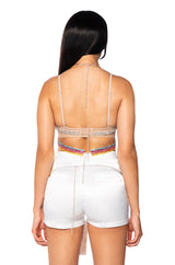 GIVING SWEETNESS RHINESTONE BRA TOP