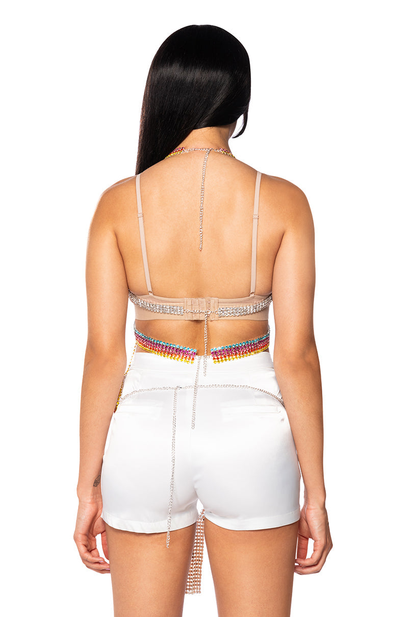 GIVING SWEETNESS RHINESTONE BRA TOP