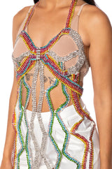 GIVING SWEETNESS RHINESTONE BRA TOP