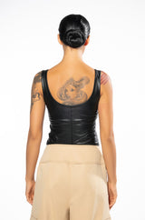 GLAM FAUX LEATHER BODYSUIT