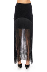 GLIMPSE OF ME FRINGE MINI SKIRT