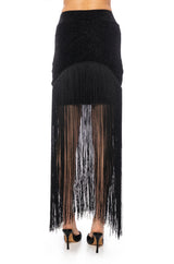 GLIMPSE OF ME FRINGE MINI SKIRT