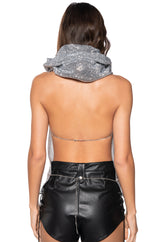 GLISTENING RHINESTONE MESH TOP