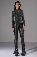 GLITZ LONG SLEEVE MESH TOP