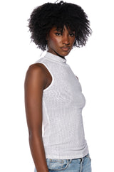 GLITZ SLEEVELESS MESH TOP