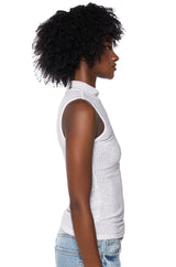 GLITZ SLEEVELESS MESH TOP