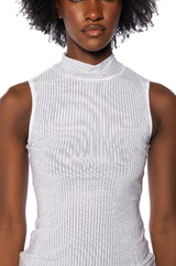 GLITZ SLEEVELESS MESH TOP