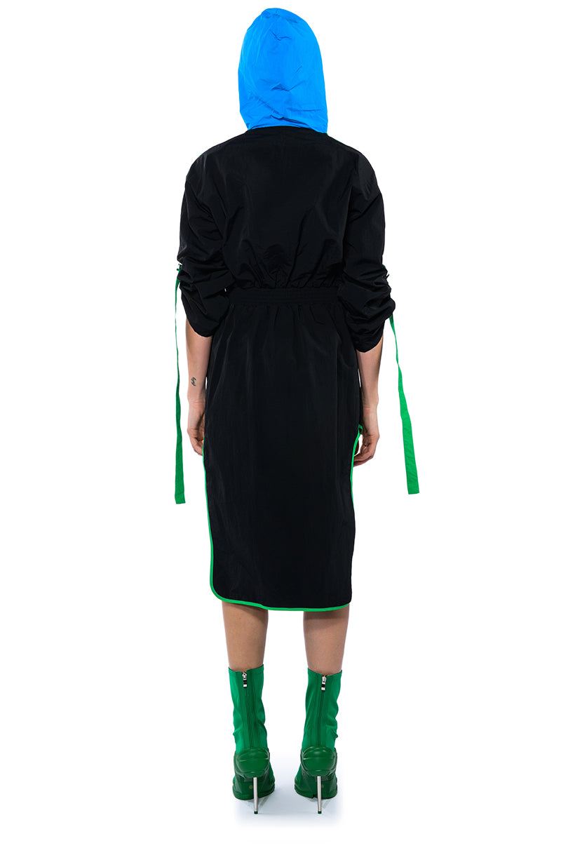 RUMER NYON HIGH LOW LONG SLEEVE MINI DRESS