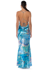 GOING UP SATIN MAXI DRESS