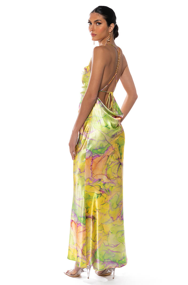 GOING UP SATIN MAXI DRESS