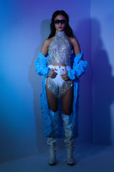 GONNA LOVE ME WATERFALL RHINESTONE DENIM SHORT
