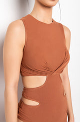 GOOD INTENTIONS MIDI DRESS WITH WAIST CUTOUTS