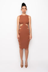 GOOD INTENTIONS MIDI DRESS WITH WAIST CUTOUTS