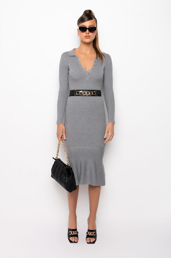 GOOD LOVE LONG SLEEVE MERMAID MIDI DRESS