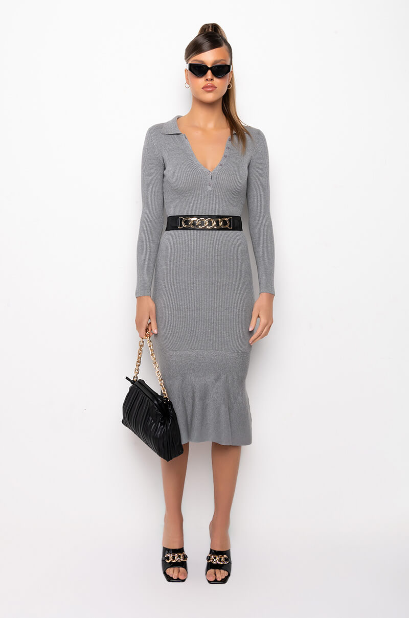 GOOD LOVE LONG SLEEVE MERMAID MIDI DRESS