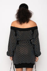 GOT IT GIRL RHINESTONE SWEATSHIRT DRESS