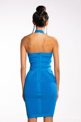 GOT ME GOOD HALTER NECK MIDI DRESS