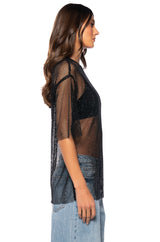 GOT PLANS TONIGHT RHINESTONE MESH T-SHIRT