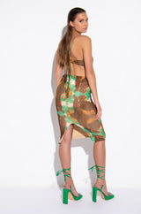 GOT THEM LIKE WOAH MIDI COWL NECK DRESS