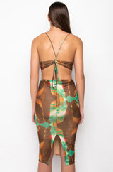 GOT THEM LIKE WOAH MIDI COWL NECK DRESS
