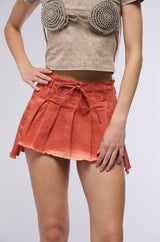 GOTTA HAVE IT PLEATED DENIM SKIRT