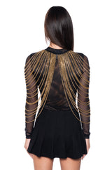 CAN'T BE TAMED CHAIN DETAIL SLEEVELESS BODYSUIT