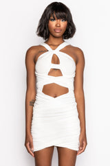 GREEK GODDESS WRAP TOP SLINKY DRESS