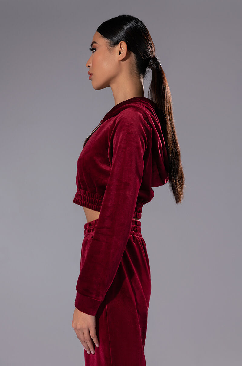 GRETCHEN ZIP UP CROPPED HOODIE
