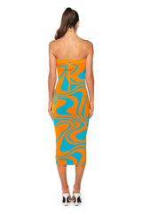 GROOVY GIRL SWIRL MIDI DRESS
