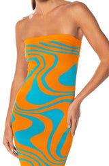 GROOVY GIRL SWIRL MIDI DRESS