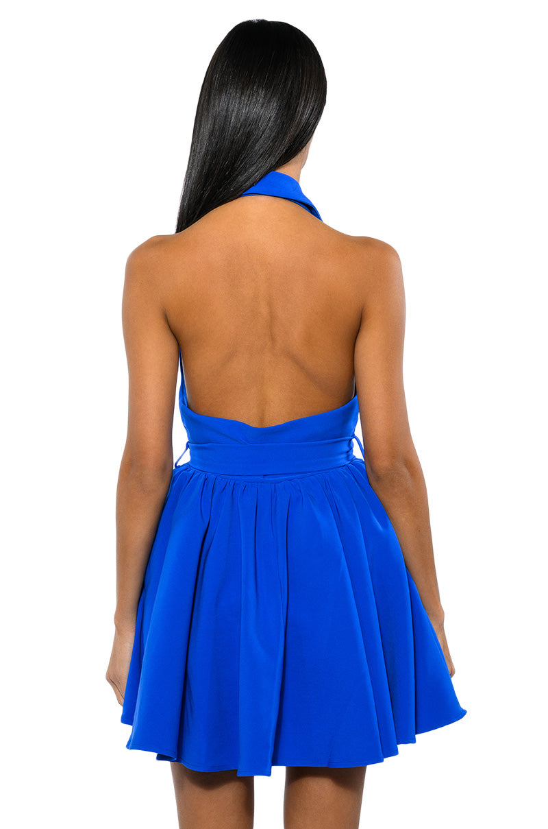 HADLEY COLLARED FIT AND FLARE MINI DRESS
