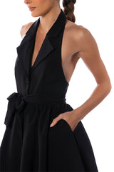 HADLEY COLLARED FIT AND FLARE MINI DRESS