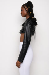 HALF MY HEART ULTRA CROPPED MOTO JACKET