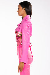 HALF MY HEART ULTRA CROPPED MOTO JACKET