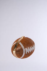 HALF TIME SHOW EMBELLISHED CLUTCH IN BROWN