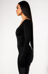 KIM V NECK GLOVED LONG SLEEVE BODYSUIT