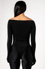 KIM V NECK GLOVED LONG SLEEVE BODYSUIT